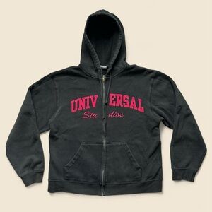 Y2K Universal Studios Embroidered Hooded Zip Up Jacket